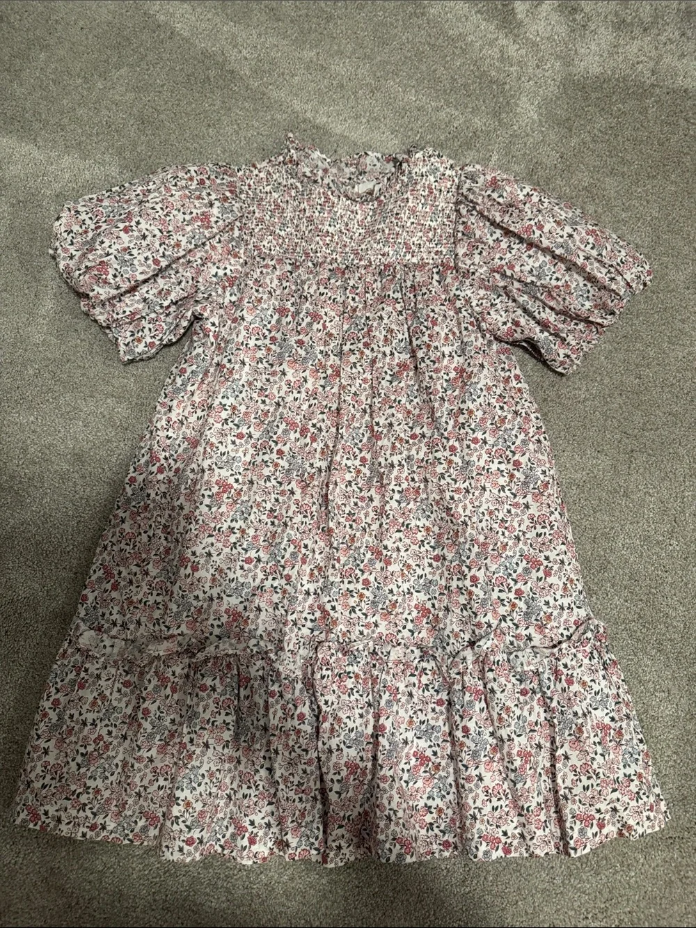 Janie and Jack Pink Floral Smocked Casual Dress